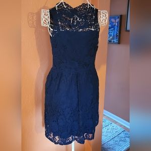 Blue lace midi dress, size 5
